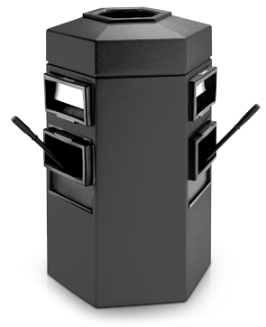 Model DC-755424 | Bermuda 2 Service Station Receptacle with Two Windshield Washing Stations (Charcoal)