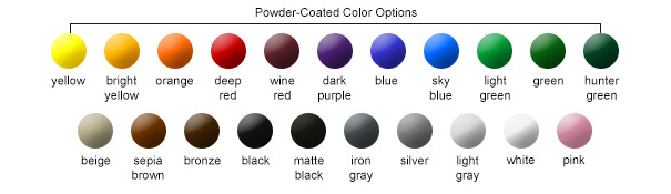 Standard Powder-Coated Color Options