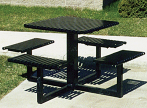 Model EST | English Series Square Powder-Coated Steel Table (Black)