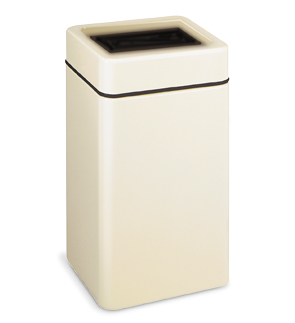 Open Top Lift-Off Fiberglass Waste Receptacles (Ivory)