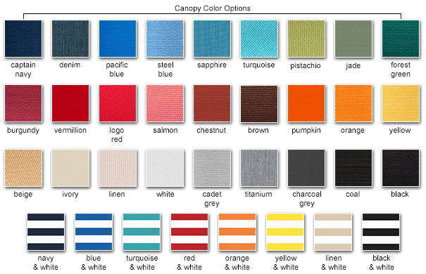 Umbrella Canopy Acrylic Fabric Color Options