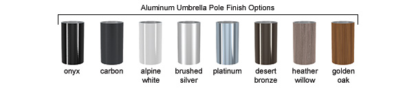 Aluminum Umbrella Pole Finsh Options