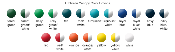 Umbrella Canopy Vinyl Fabric Color Options