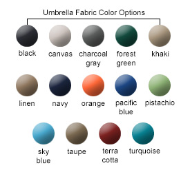 Umbrella Fabric Color Options