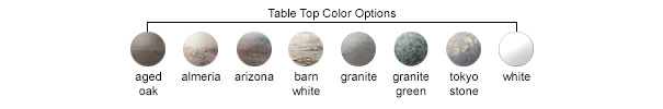 Table Top Color Options