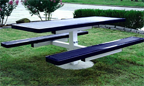 Model H6-I | Rectangular Picnic Tables | Punched Steel Style (Mariner/White)