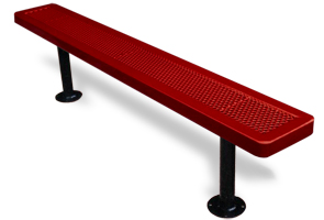 Model H6NB-S | Coated Perforated Steel Backless Bench (Red/Black)