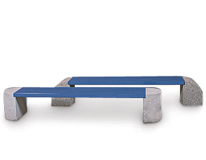 Model HCBM | Powder-Coated Steel Benches with Concrete Ends