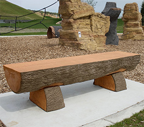 Model HLB-6 | Concrete Half Log Bench