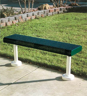 Model HR4NB-S | Innovated Rolled Style | Thermoplastic Park Benches (Green/Clay)