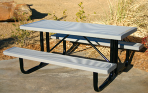 Rectangular Portable Tables | Punched Comfort Style (Gray/White)
