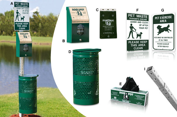 Header Pak DOGIPOT® Pet Waste Disposal Station Collection