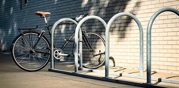 Hoop Rack™ on Rail Mount | Bicycle Parking