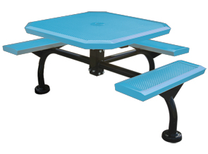 Model JHSL463-I | Octagonal Picnic Table | Span Style (Lt. Blue/Black)