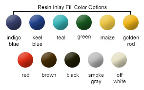 Resin Inlay Fill Color Options