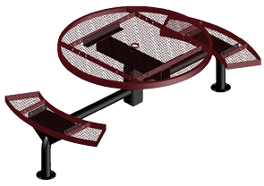 Model JR46R-S | Outdoor Round Table | Span Style (Burgundy/Black)