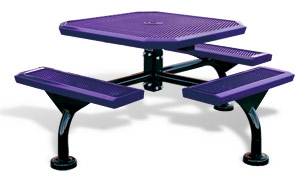 Model JRSL463-I | Octagon Picnic Tables | Span Style (Purple/Black)