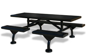 Model JRSL7-S | 7' Rectangular Thermoplastic Table | Surface Mount with Optional Covers (Black/Black)