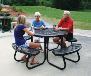 Model JXR-4PE | Round Portable Picnic Table with Umbrella Hole