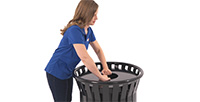 Hubert 42 Gal Black Plastic Trash Receptacle - 26L x 20W x 40H