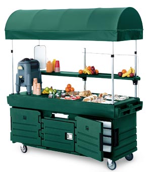 Model KVC854C | CamKiosk® Portable Sink w/4 Pan Wells & Canopy (Kentuckey Green)