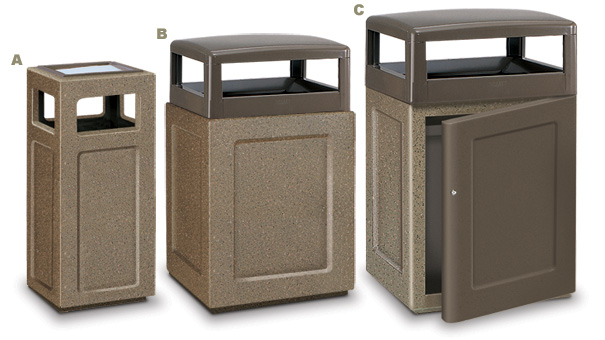 Keystone Series™ Square Trash Receptacles (Sierra Brown)