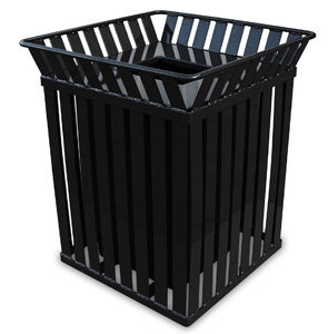 Model M3601-SQ-FT | Square Trash Receptacle (Black)