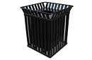 Square Slatted Trash Receptacle