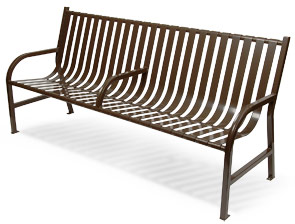 Model M6-BCH-ARM | Basic Slatted Steel Benches (Black)