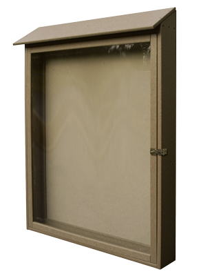 Model N1-133242224 | Recyclable Vertical Message Center with Single Swing Door (Sand)
