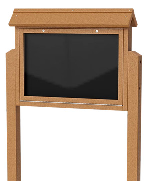 Model MCP-M-SSDP | Medium Single Sided Recycled Plastic Message Center on Two Posts