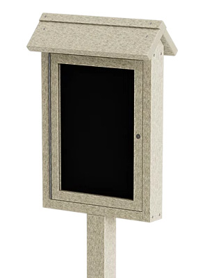 Model MCP-S-SSP | Small Single Sided Recycled Plastic Message Center on Single Post