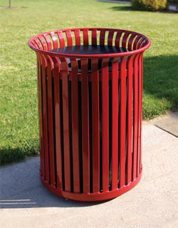Model MF3200 | Coated Steel Trash Receptacle (Red)