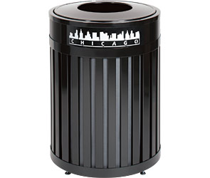 Ribbed Steel Trash Receptacles Custom Laser Cut