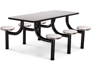 Model MX3072-6LPTBTSS | 6' Rectangular Lunchroom Table (Laminate Titanium Evolve/Stainless Steel)