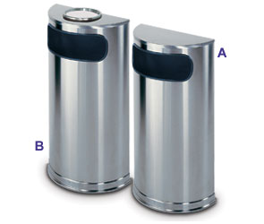 Satin Stainless Steel Half Round Receptacles