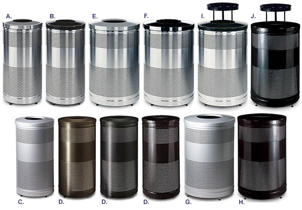 Modern Classic Perforated Steel Receptacle Collection
