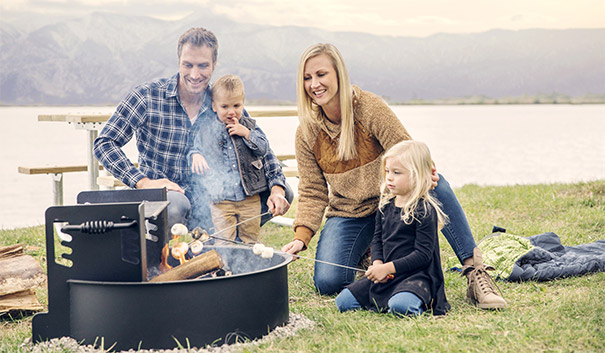 Multi-Functional Campfire Ring with Adjustable Grate