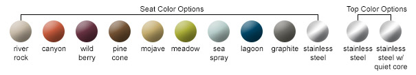 Seat Color Options, Top Color Options