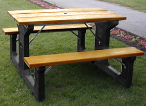 Traditional Walk Thru Picnic Tables Recycled Plastic Belson