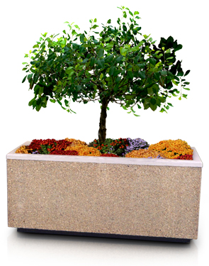 Model P-30X96 | P Series Concrete Planters (Light Brown | Etch Finish)