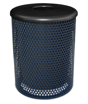 Model P32TR | Thermoplastic Trash Receptacles | Perforated Steel (Mystic)