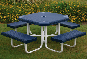 Model P468-P | Octagon Outdoor Table | Punched Rolled Style (Mariner/White)