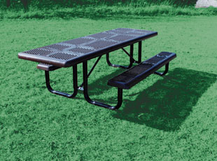 Model P8H-P | Rectangular Picnic Tables | Perforated Metal Style (Mariner/Black)