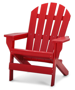 Model PB-ADCAP | Cape Cod Commercial Grade Recycled Plastic Adirondack Chair (Red)