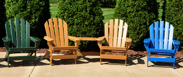 Cape Cod Recycled Plastic Adirondack Chairs with Optional Tete-A-Tete