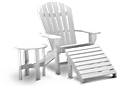 Seaside Commercial Grade Recycled Plastic Adirondack Chair with Ottoman