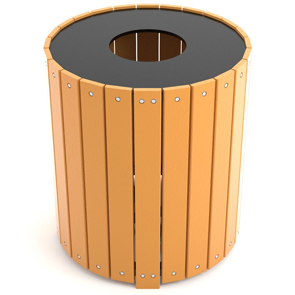 Mode PB32R | Large Capacity Round Trash Receptacle (Cedar)