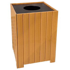 Model PB32S | Large Capacity Square Trash Receptacle (Cedar)