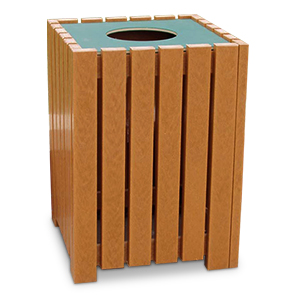 Model PB32S-HD | Heavy-Duty Square Trash Receptacle (Cedar)